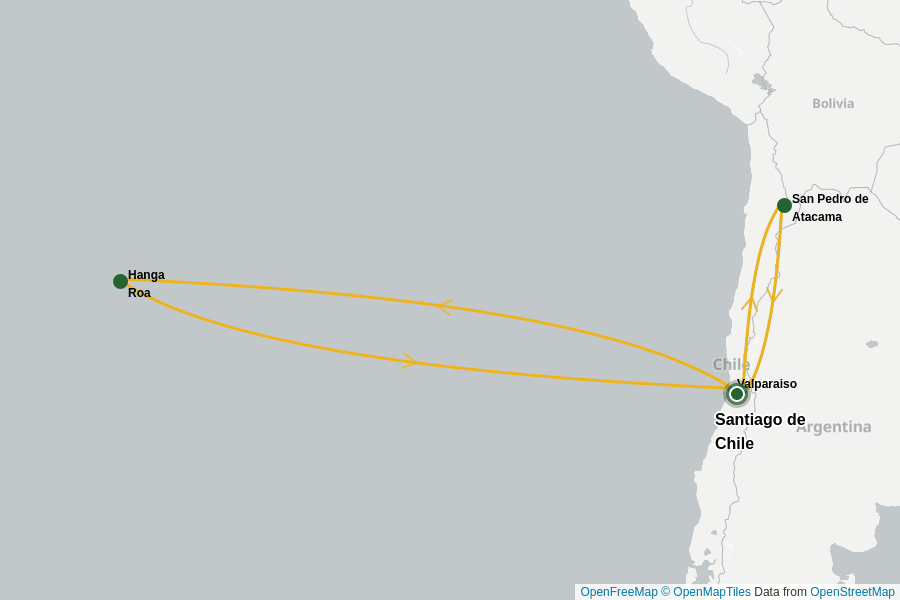 Itinerary Map image for Du Désert aux Moaïs : Aventure au bout du monde