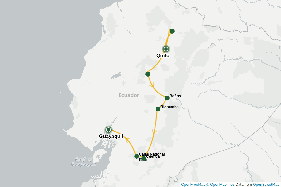 Itinerary Map image for Randonnées en Equateur
