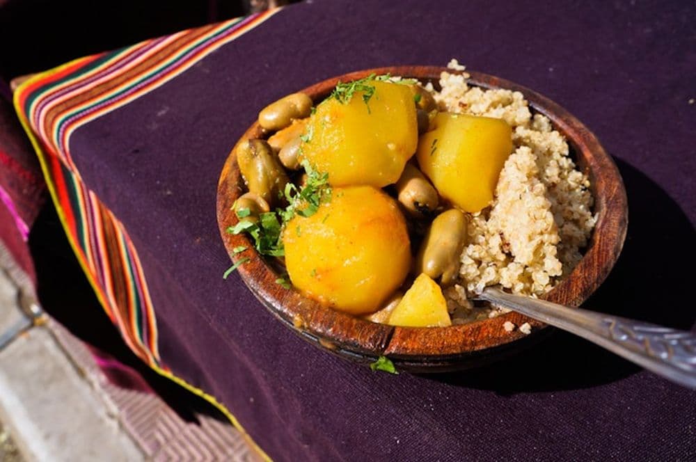 recette de quinoa dans un marché bolivien