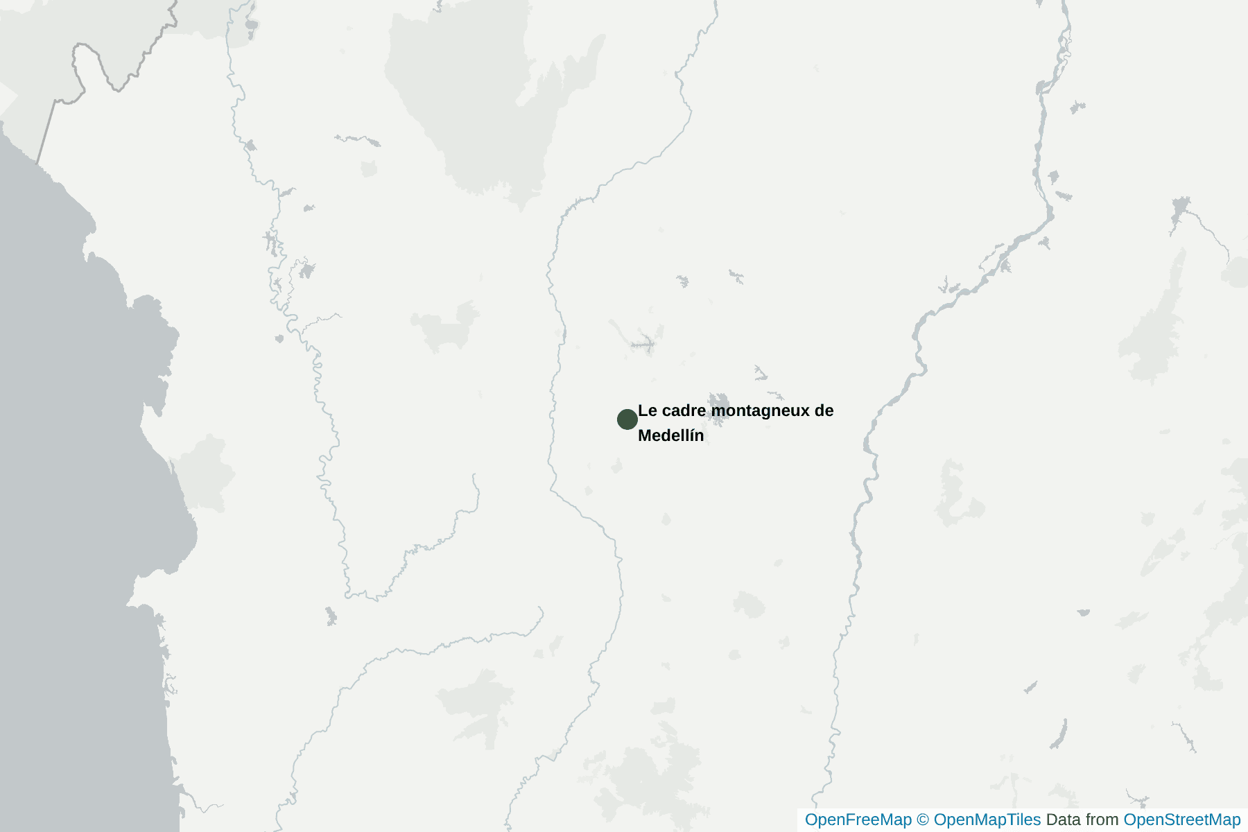 Carte de Le cadre montagneux de Medellín