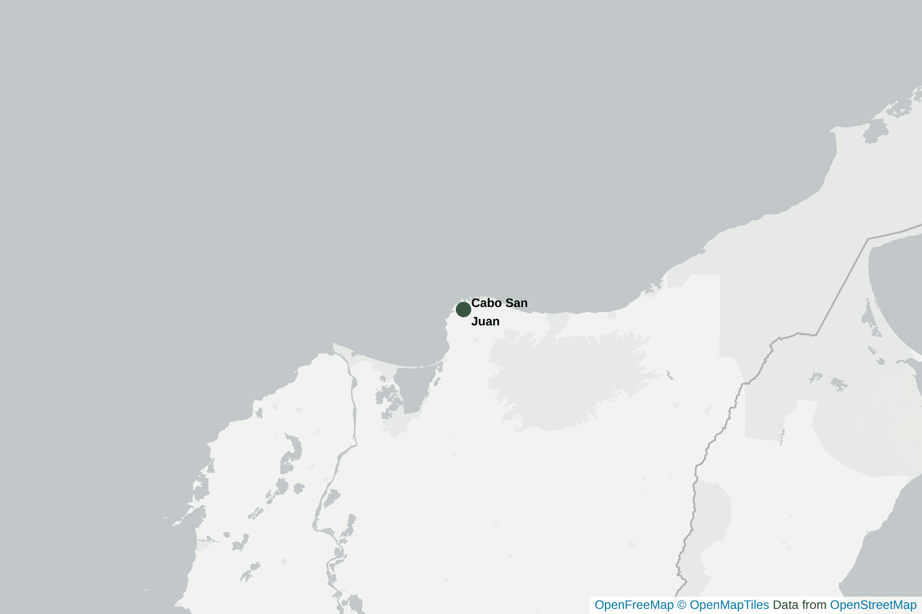 Carte de Cabo San Juan