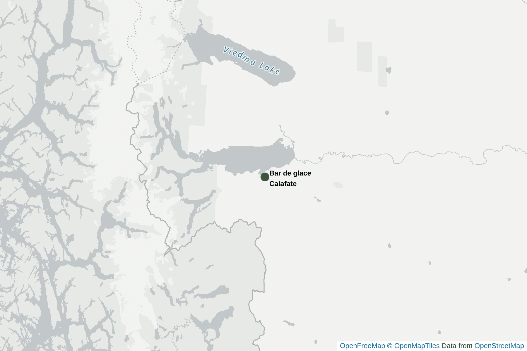 Carte de Bar de glace Calafate